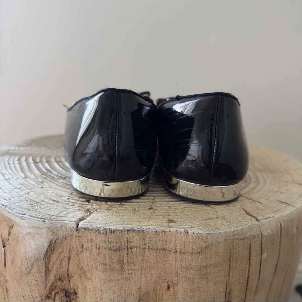 Zara Moccasin Black Patent Loafers with Tassels 7.5 US/38 EU - Picture 5 of 12